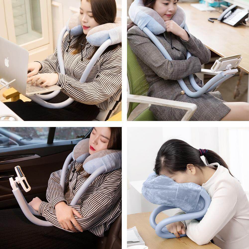 Neck Pillow Phone Holder 360° Adjustable Foldable