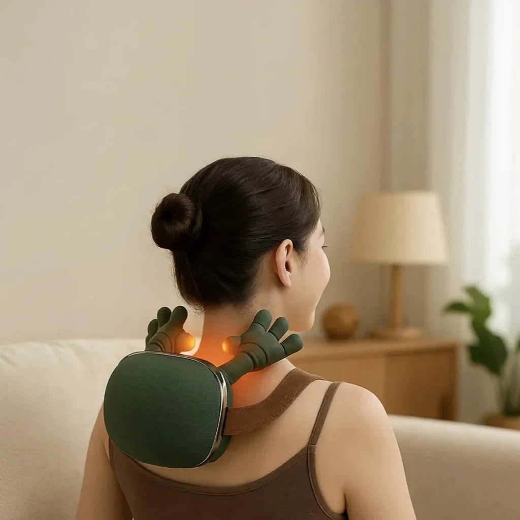 Neck & Shoulder Massager Deep-Kneading Heated 3 Intensity Levels