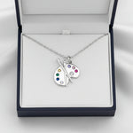 Necklace Artist Palette Pendant Colorful Gemstone Accents