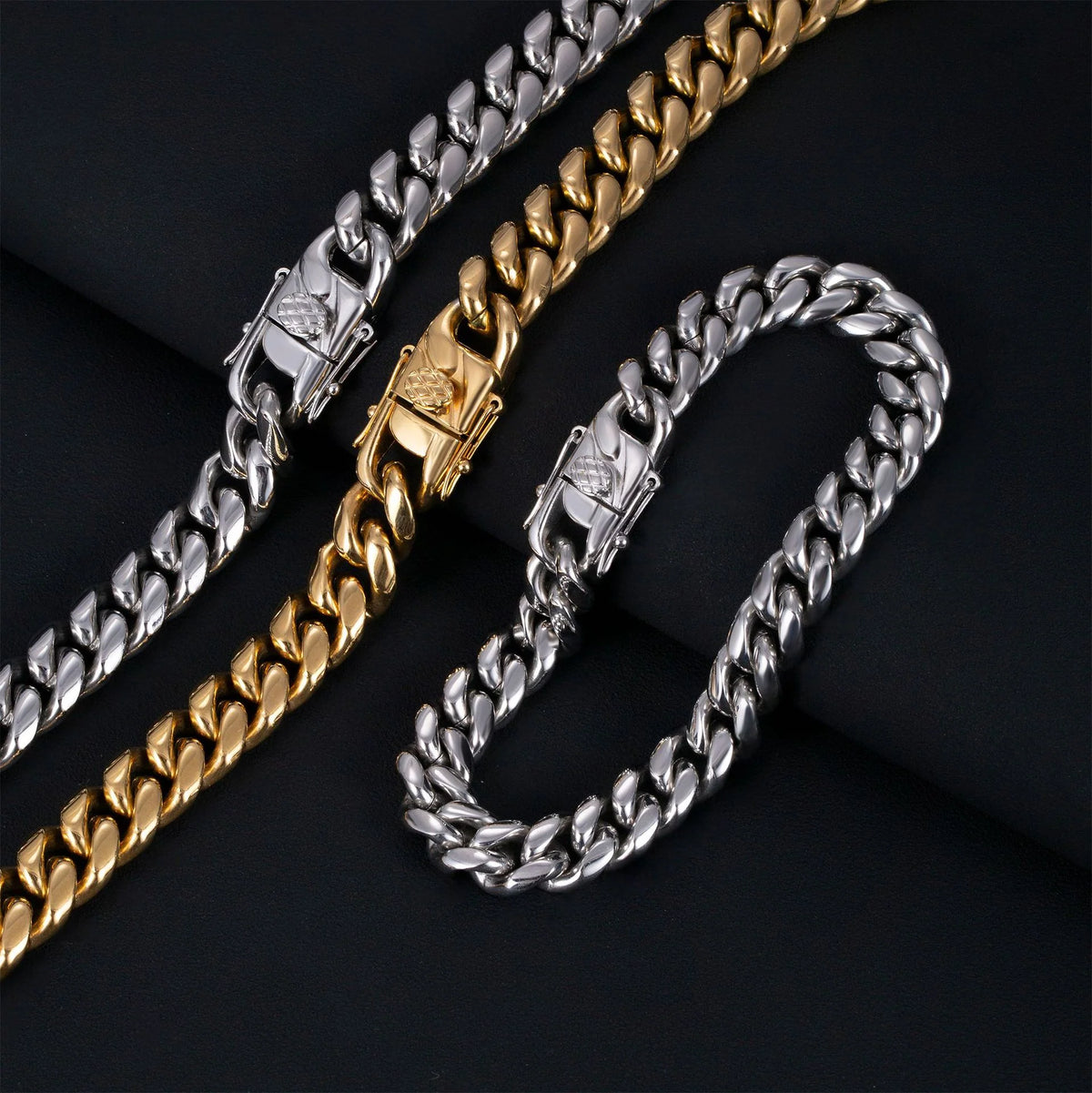 Necklace Cuban Link Stainless Steel Polished Finish