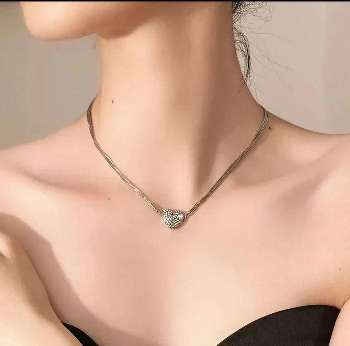 Necklace Magnetic Patchwork Zircon Hypoallergenic Materials