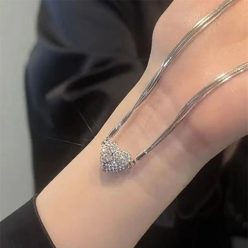 Necklace Magnetic Patchwork Zircon Hypoallergenic Materials