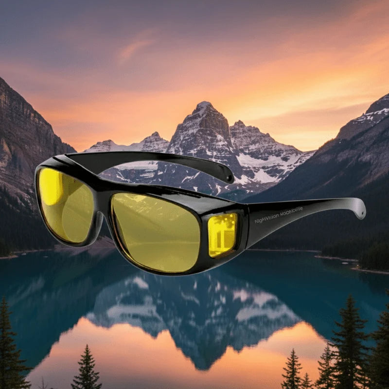 Night Driving Glasses Yellow-Tinted Glare-Reducing HD Lenses