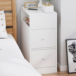 Nightstand Compact Two Drawers Enclosed Cabinet