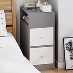 Nightstand Compact Two Drawers Enclosed Cabinet