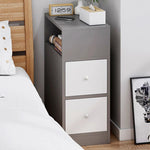 Nightstand Compact Two Drawers Enclosed Cabinet