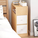 Nightstand Compact Two Drawers Enclosed Cabinet