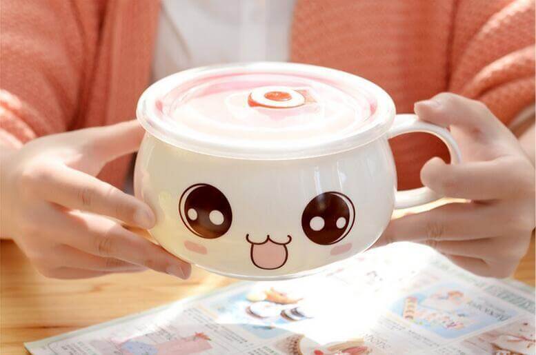 Noodle Bowl Porcelain Illustrated Expressions for Soup & Noodles