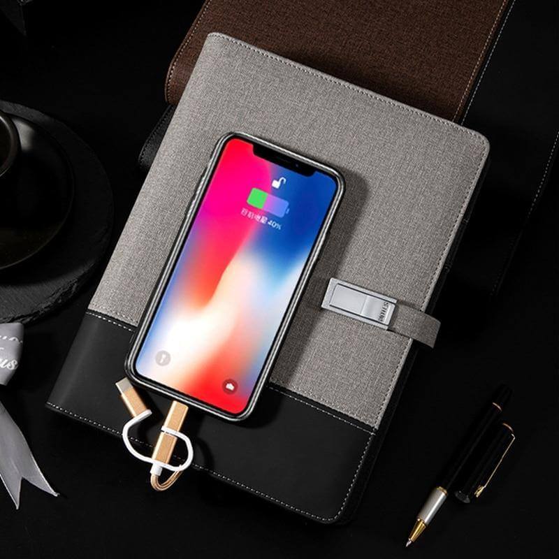 Notebook Built-In 8000mAh Power Bank & 16GB USB Drive