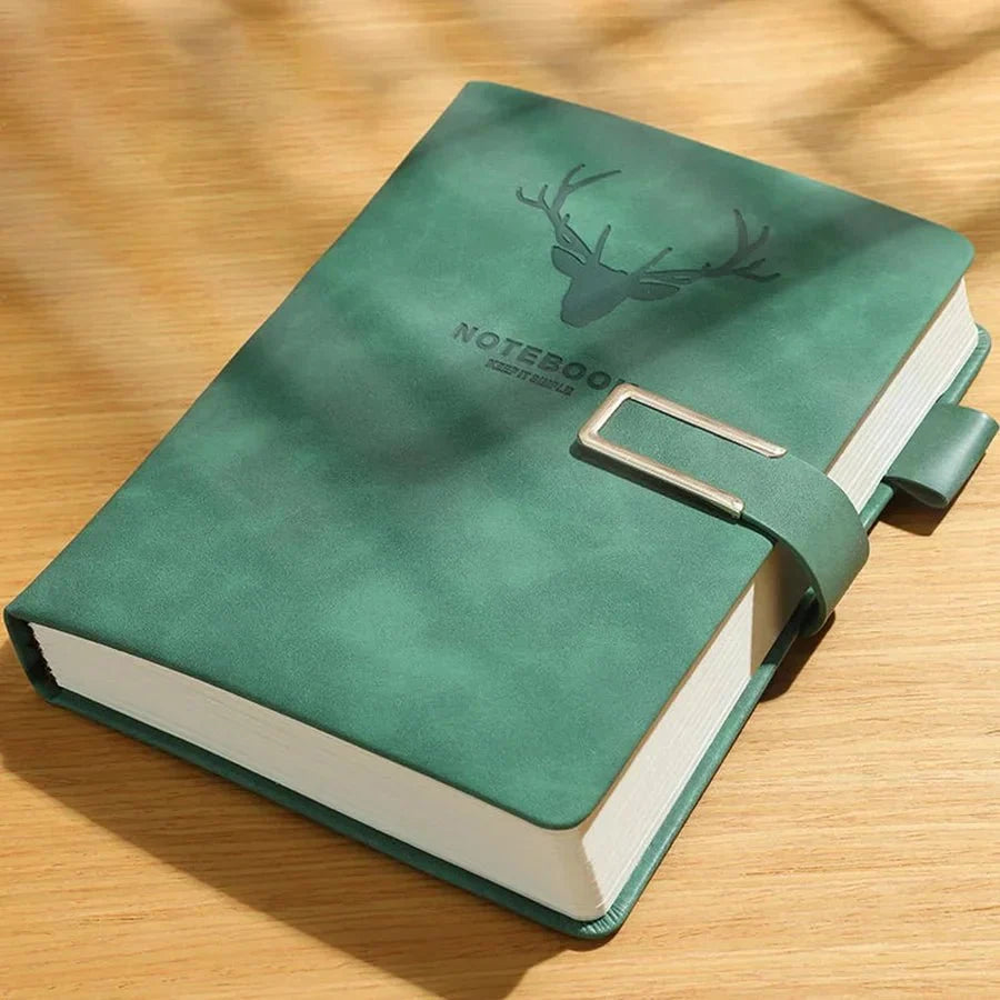 Notebook Genuine Leather A5 200 Pages Integrated Bookmark