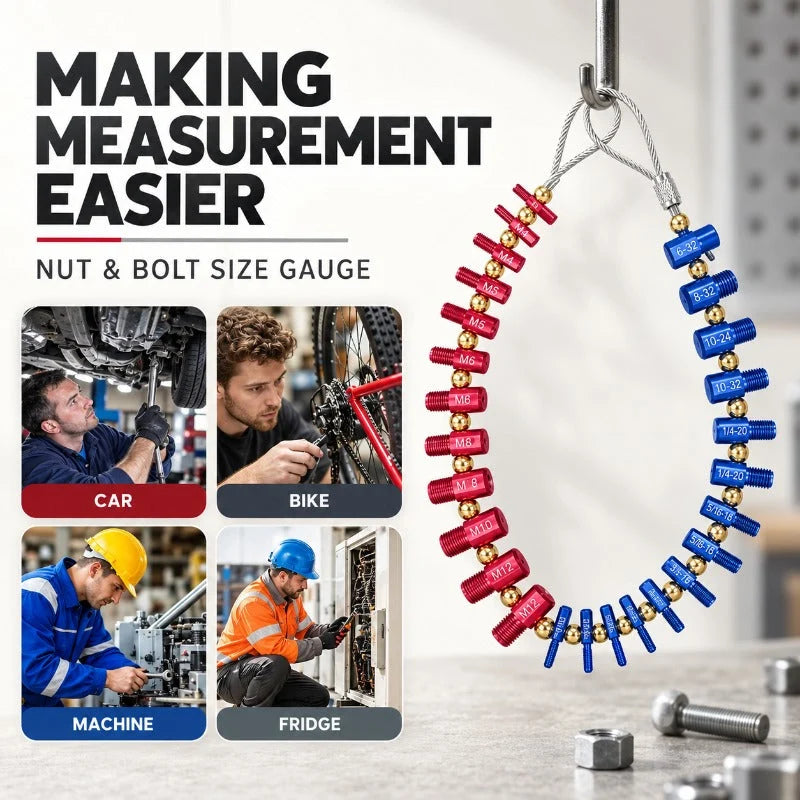 Nut & Bolt Thread Gauge Set Metric & Imperial 26-Piece
