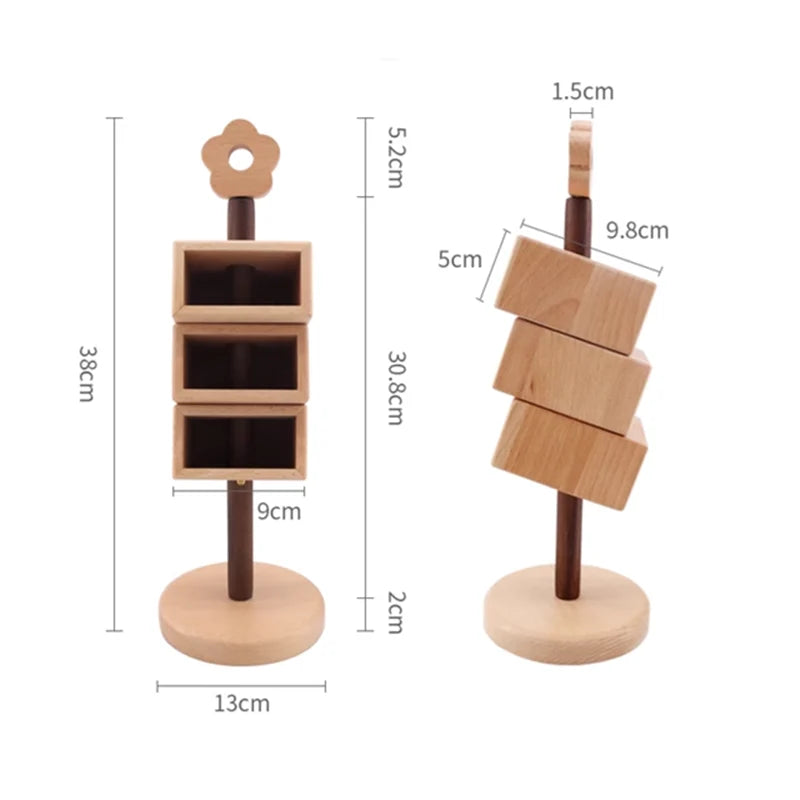 Office Storage Rack Solid Wood Customizable Vertical
