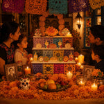 Ofrenda Altar Display Wooden Three-Tier Tabletop