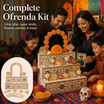 Ofrenda Altar Display Wooden Three-Tier Tabletop