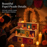 Ofrenda Altar Display Wooden Three-Tier Tabletop
