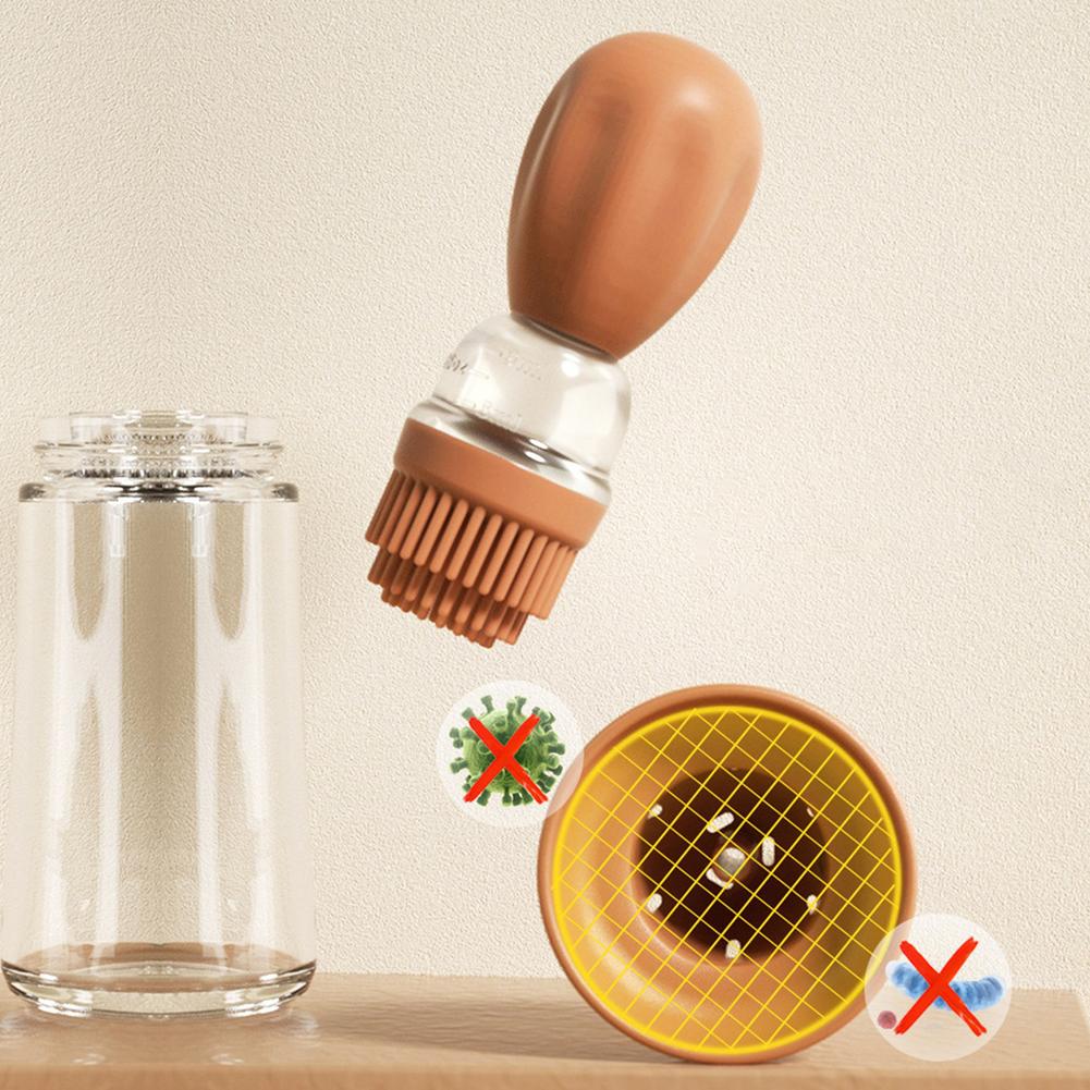 Oil Dispenser Bottle Glass Heat-Resistant Silicone Brush