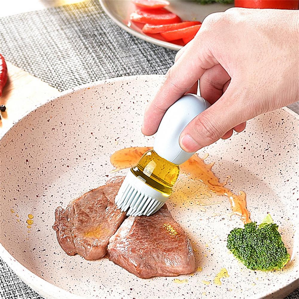 Oil Dispenser Bottle Glass Heat-Resistant Silicone Brush