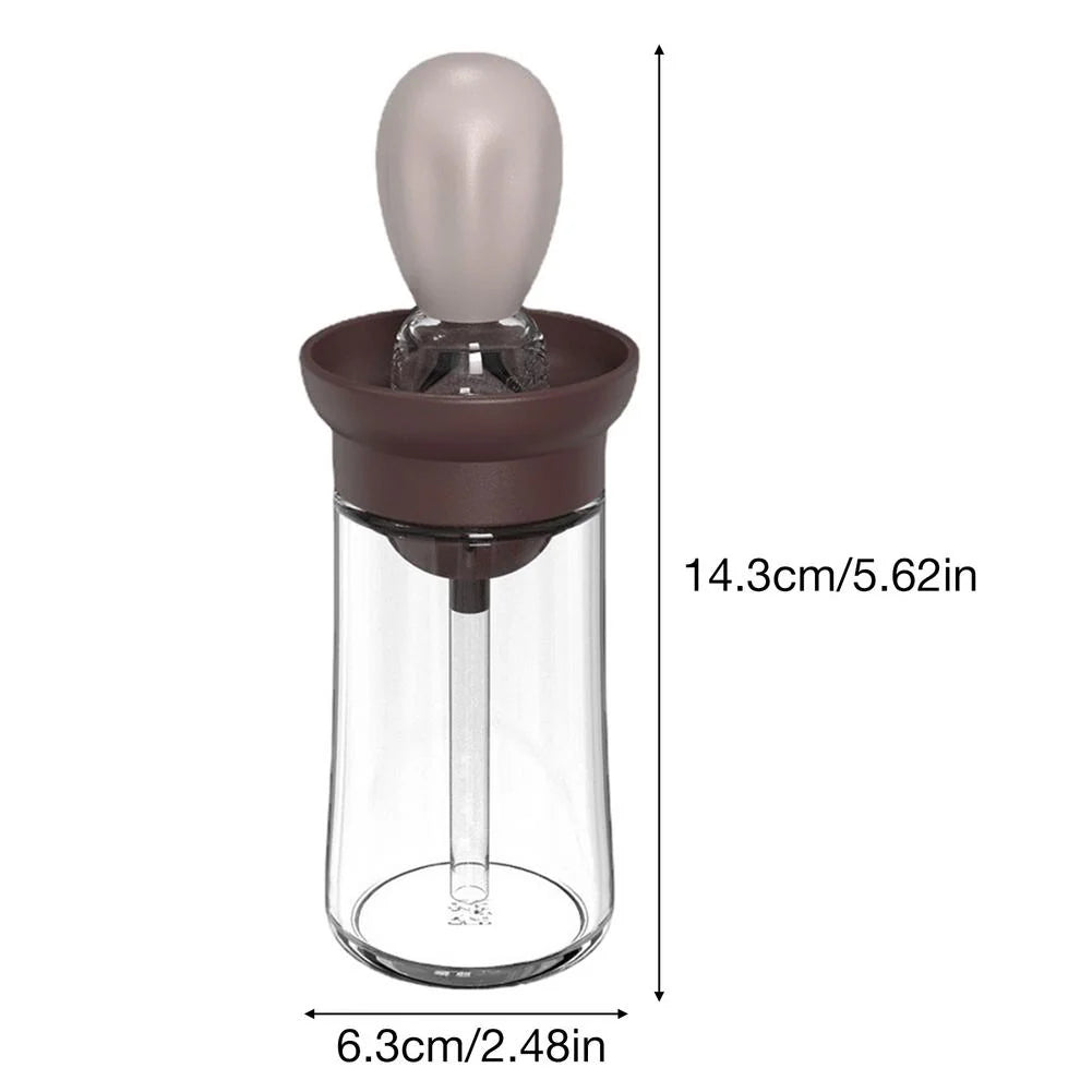 Oil Dispenser Bottle Glass Heat-Resistant Silicone Brush