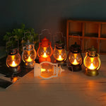 Oil Lamp Flameless LED Metal & Glass