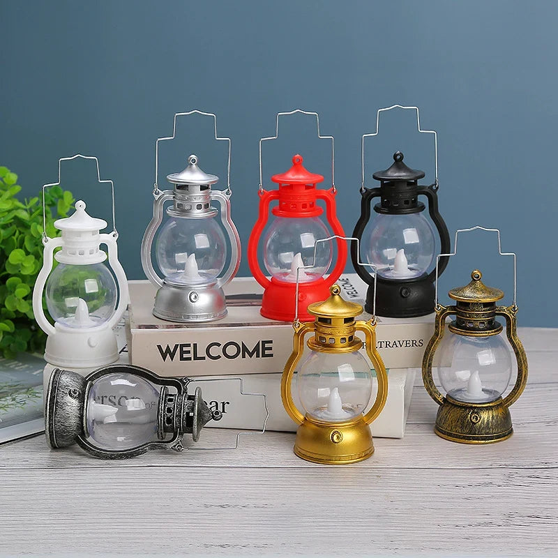 Oil Lamp Flameless LED Metal & Glass