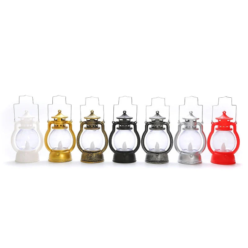 Oil Lamp Flameless LED Metal & Glass