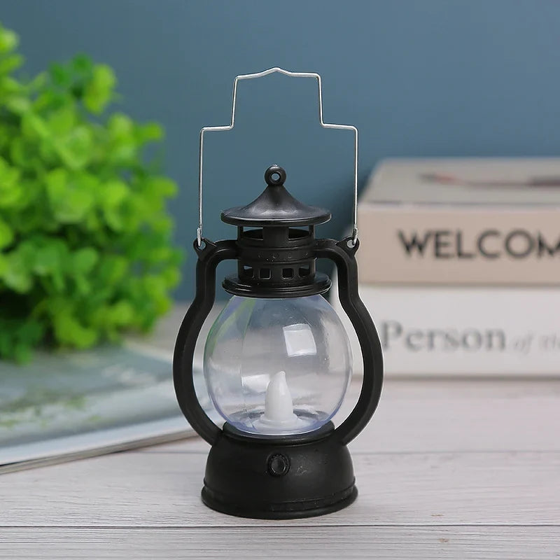 Oil Lamp Flameless LED Metal & Glass
