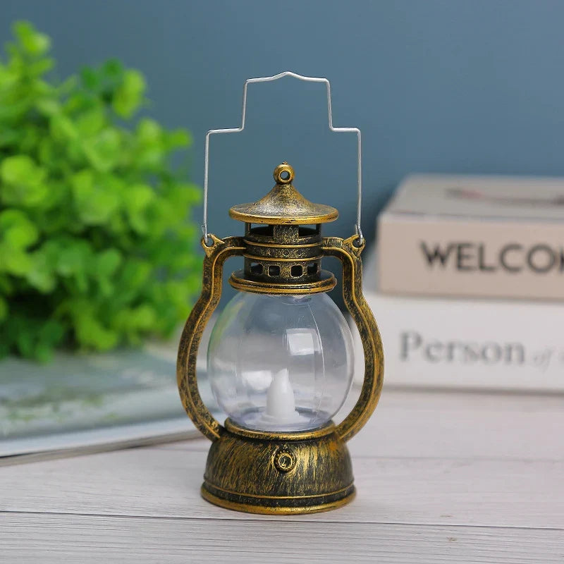 Oil Lamp Flameless LED Metal & Glass