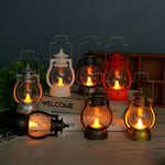 Oil Lamp Vintage LED Flame Metal & Glass