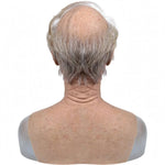 Old Man Costume Mask Natural Latex Full Head Coverage White Mustache