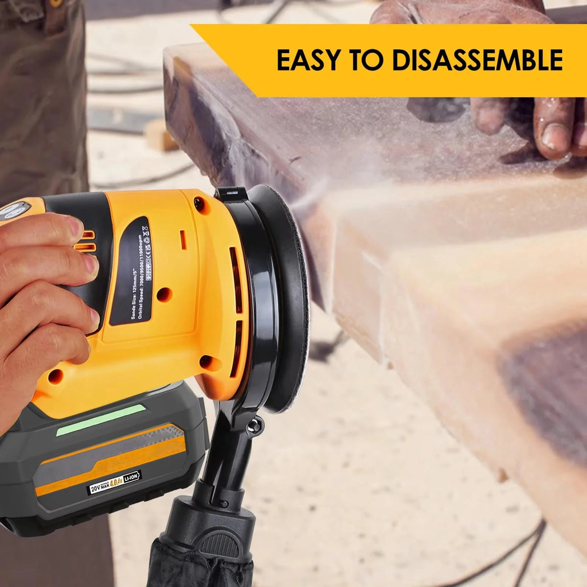 Orbital Sander 5-Inch Cordless Brushless Dust Collection