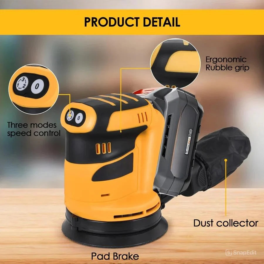 Orbital Sander 5-Inch Cordless Brushless Dust Collection