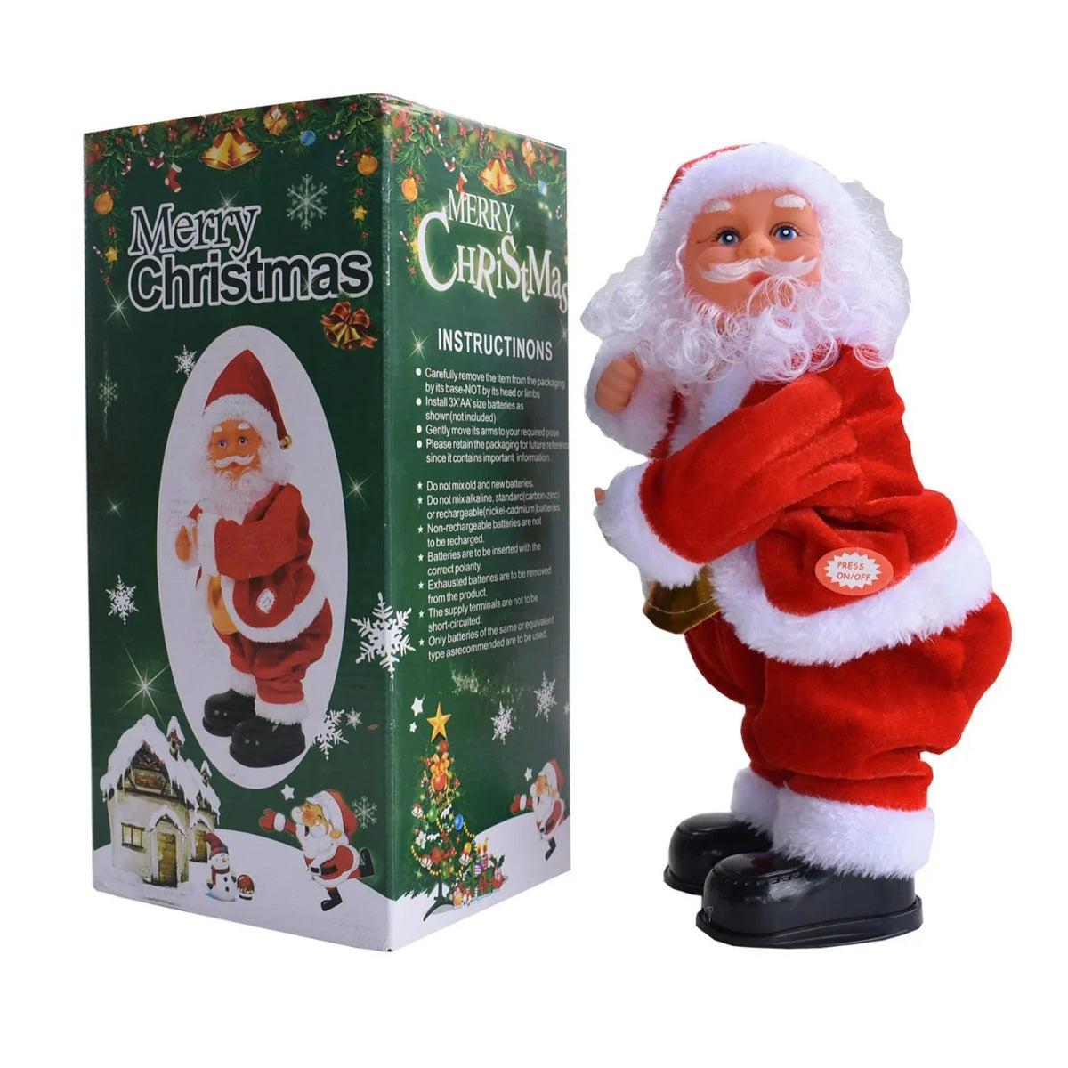Ornament Parachuting Santa Fabric Canopy & Plush Trim