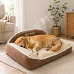 Orthopedic Dog Bed Memory Foam Raised Backrest Washable Cover