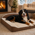 Orthopedic Dog Bed Memory Foam Raised Backrest Washable Cover
