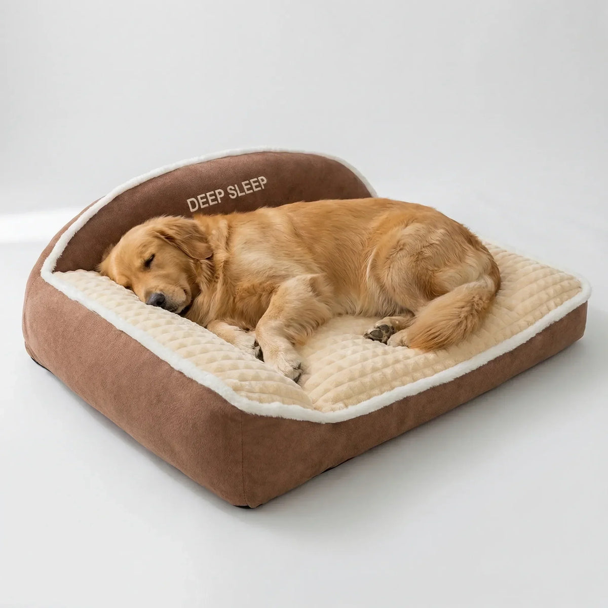 Orthopedic Dog Bed Memory Foam Raised Backrest Washable Cover