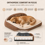 Orthopedic Dog Bed Memory Foam Raised Backrest Washable Cover
