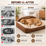 Orthopedic Dog Bed Memory Foam Raised Backrest Washable Cover