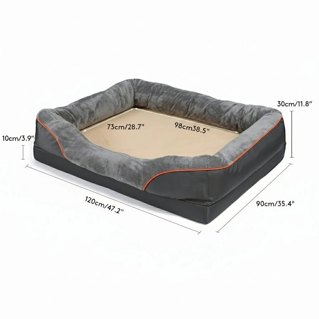 Orthopedic Dog Bed Memory Foam Raised Pillow Removable Washable Cover