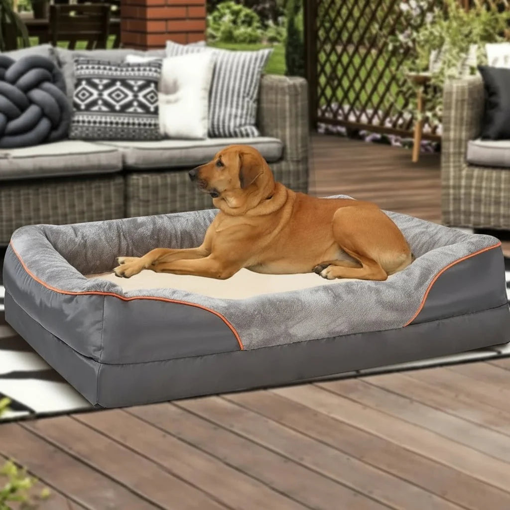 Orthopedic Dog Bed Memory Foam Raised Pillow Removable Washable Cover