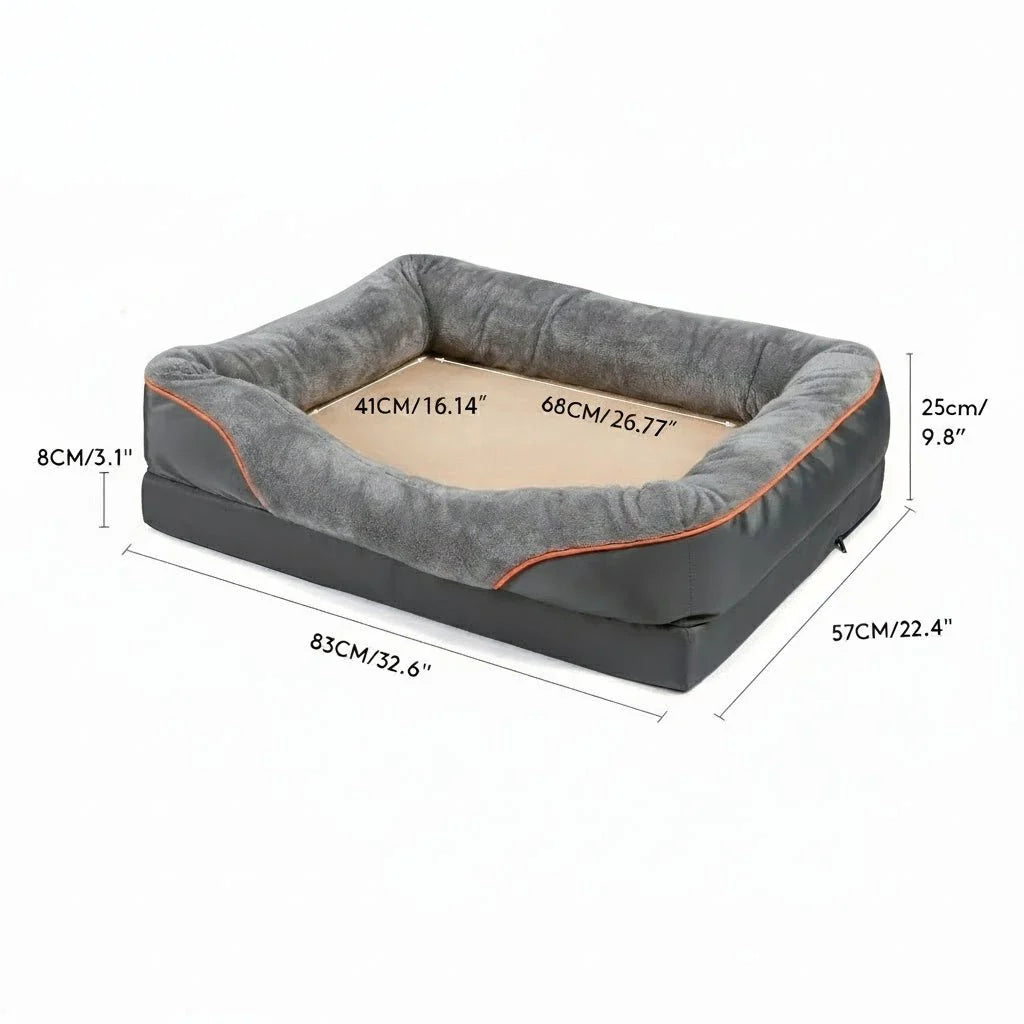 Orthopedic Dog Bed Memory Foam Raised Pillow Removable Washable Cover