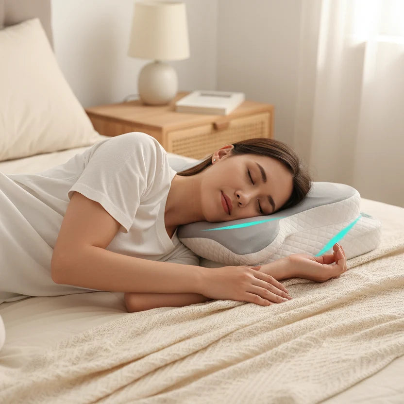 Orthopedic Pillow Contoured Memory Foam Breathable Washable Cover