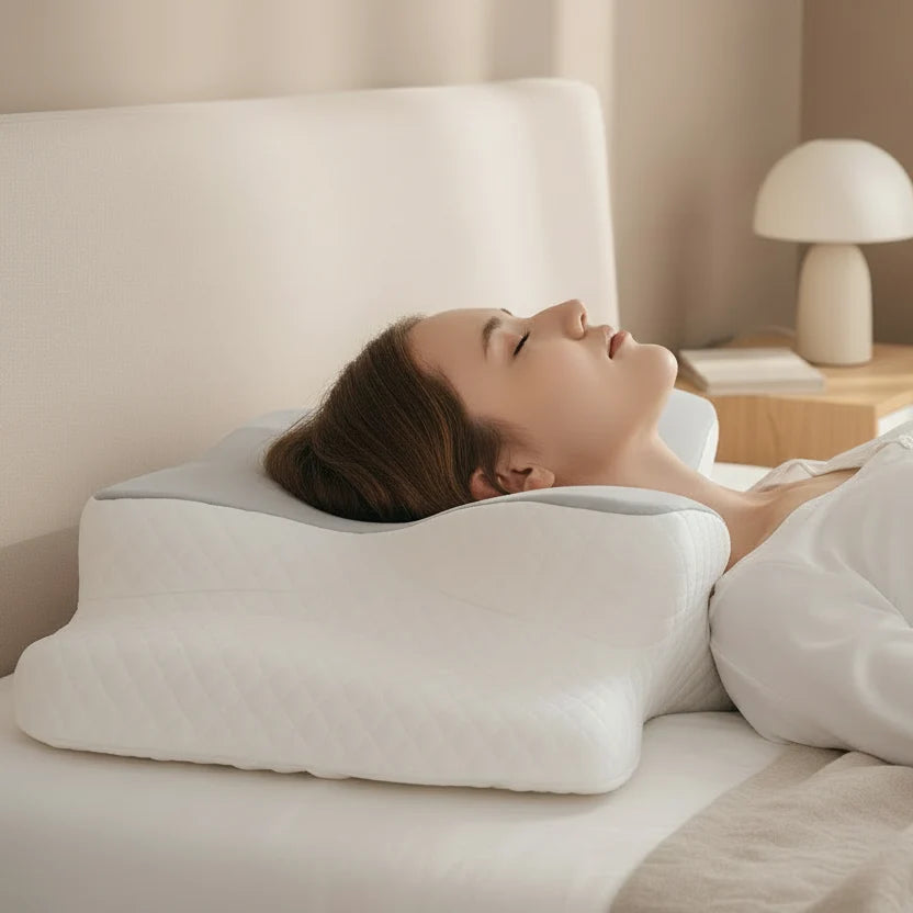 Orthopedic Pillow Contoured Memory Foam Breathable Washable Cover