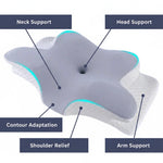 Orthopedic Pillow Contoured Memory Foam Breathable Washable Cover