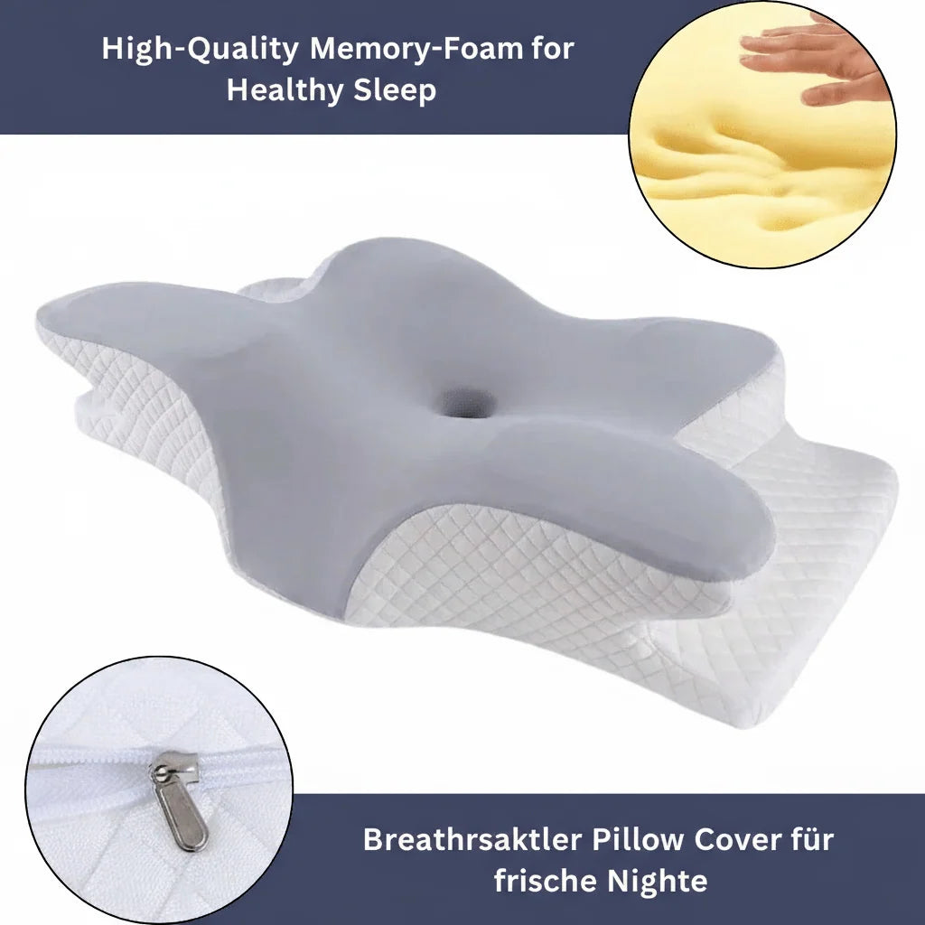 Orthopedic Pillow Contoured Memory Foam Breathable Washable Cover