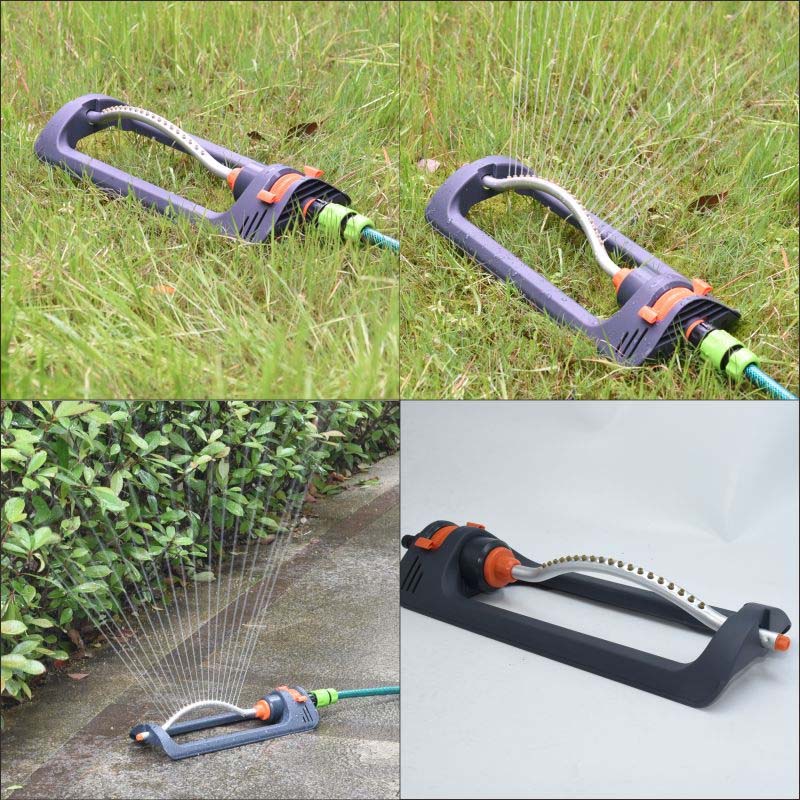 Oscillating Lawn Sprinkler 19 Nozzles Adjustable Spray Pattern