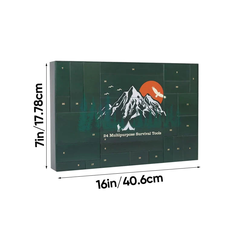 Outdoor Advent Calendar 24 Compartments Camping Tools & Accessories