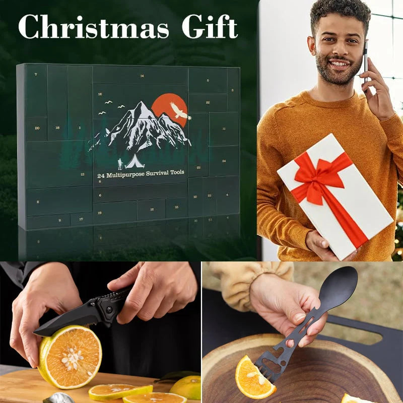 Outdoor Advent Calendar 24 Compartments Camping Tools & Accessories