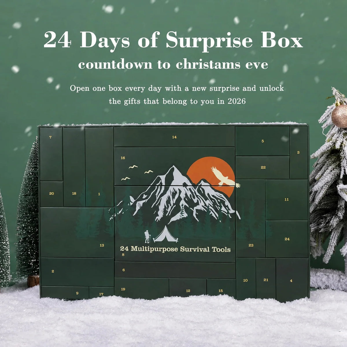 Outdoor Advent Calendar 24-Piece Camping & Hiking Gear Set