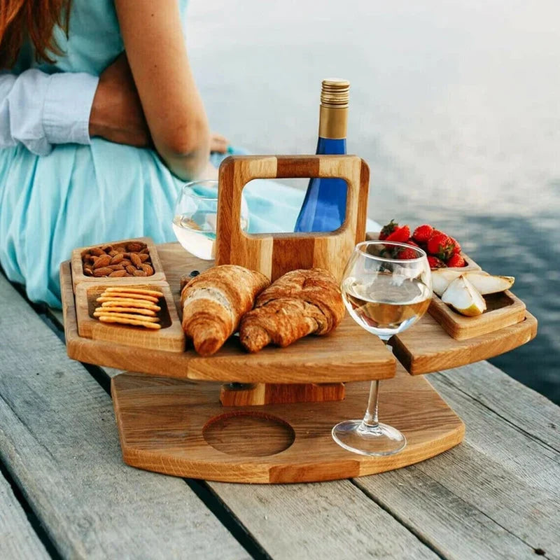 Outdoor Folding Table Solid Wood Lightweight Compact Folding