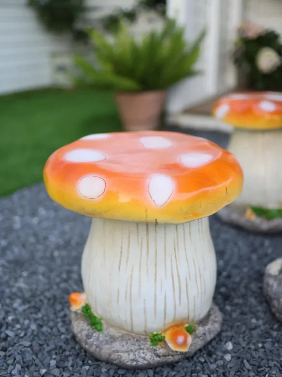 Outdoor Garden Table & Chair Set Mushroom-Inspired Weather-Resistant Plastic